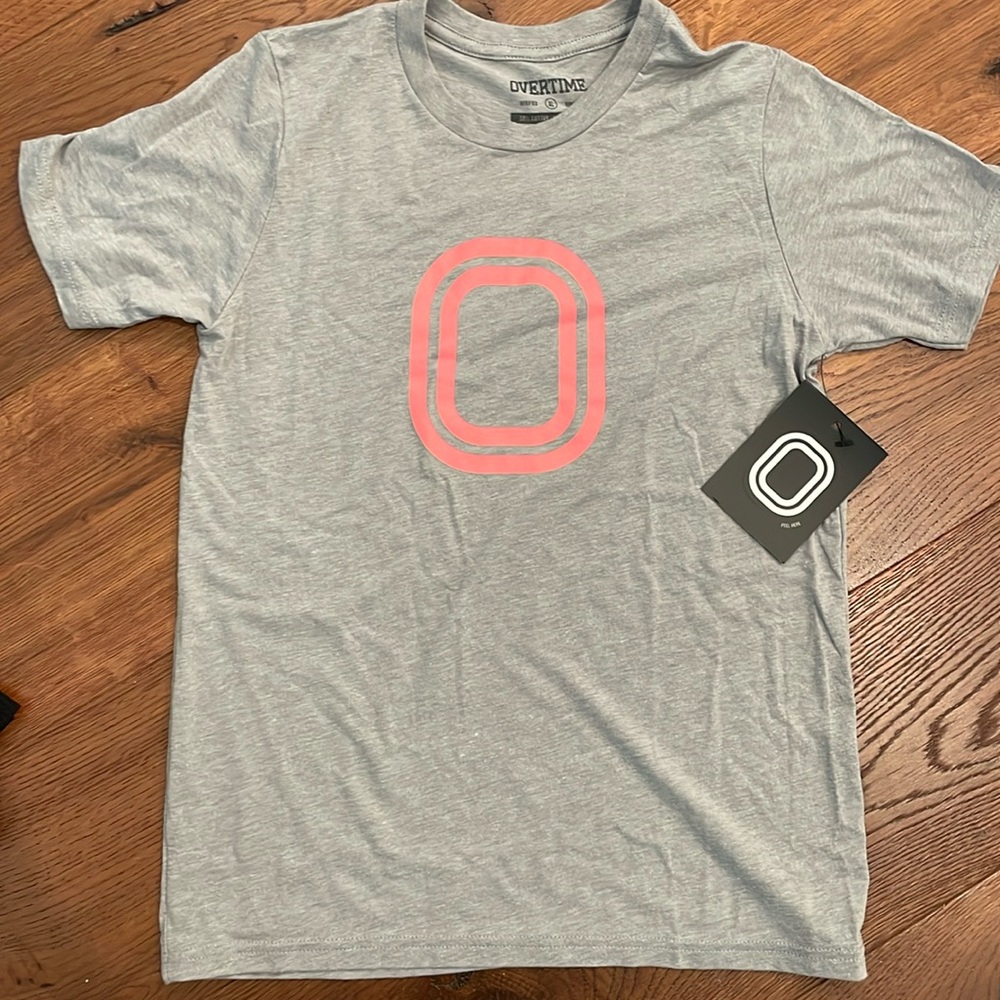 Overtime, boys XL, gray/pink tshirt, OTE, basketball